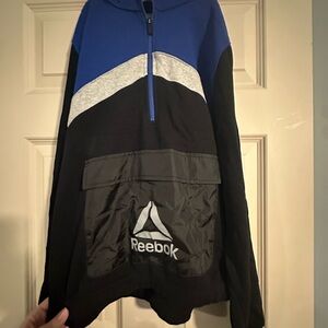 Reebok Black and Blue Colorblock Pullover